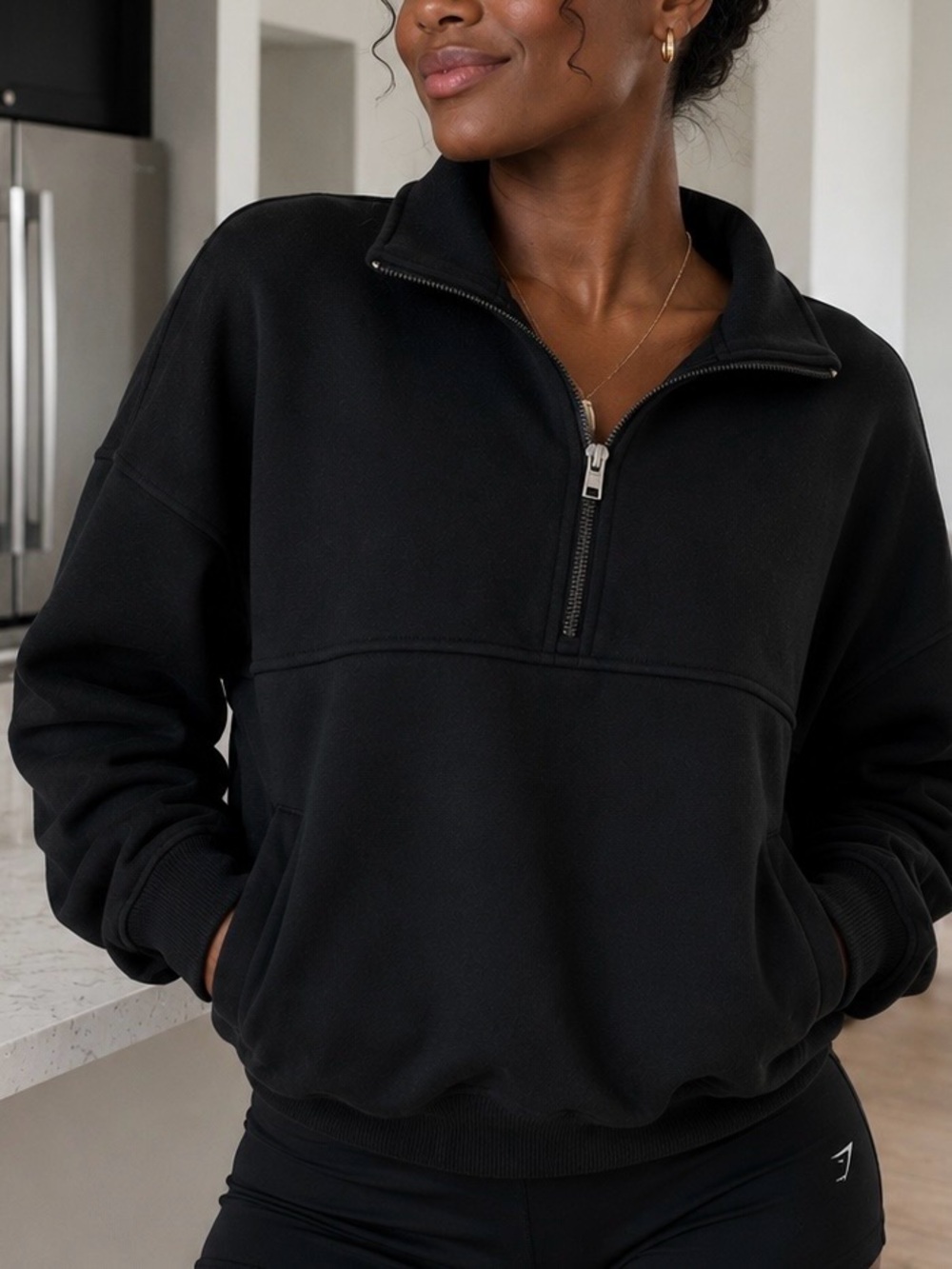 No Boundaries Black Half-Zip Pullover Hoodie